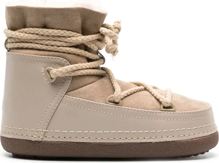 Logo-Print Leather Boots