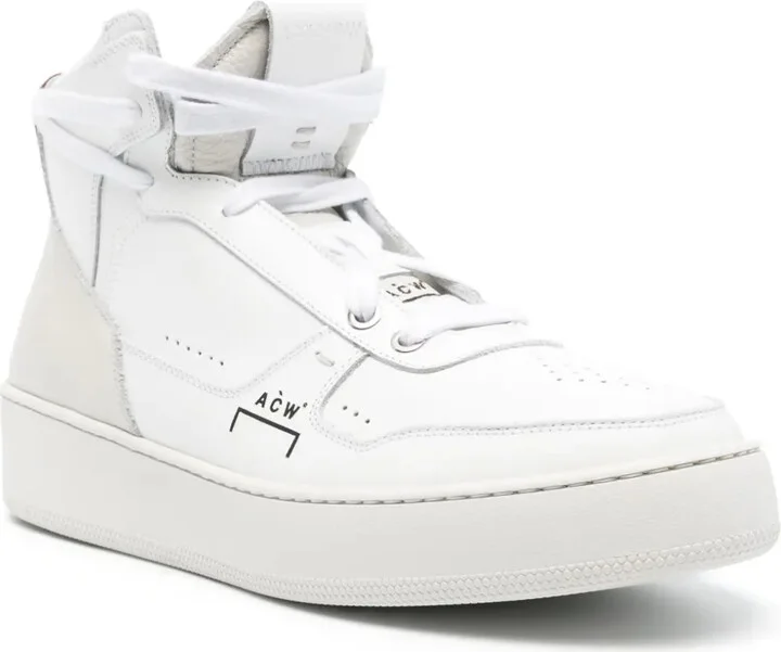 Logo-Print Leather Hi-Top Sneakers - Image 2