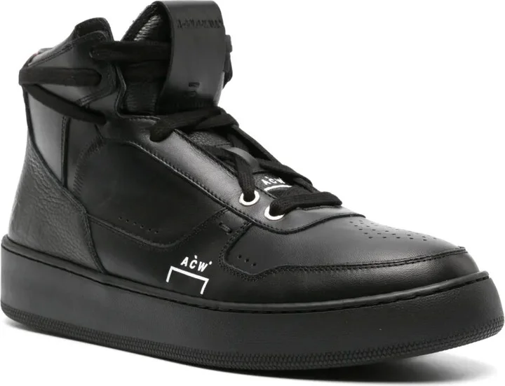 Logo-Print Leather High-Top Sneakers - Image 2