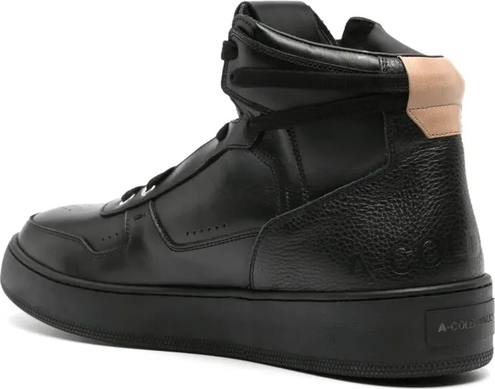 Logo-Print Leather High-Top Sneakers - Image 3