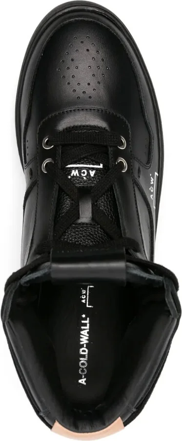 Logo-Print Leather High-Top Sneakers - Image 4