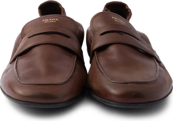Logo-Print Leather Loafers - Image 3