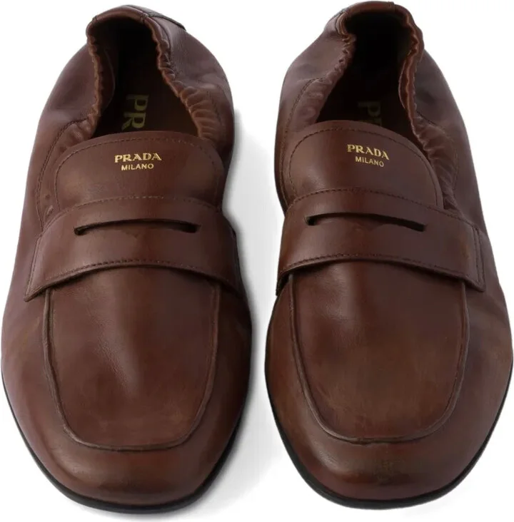 Logo-Print Leather Loafers - Image 4