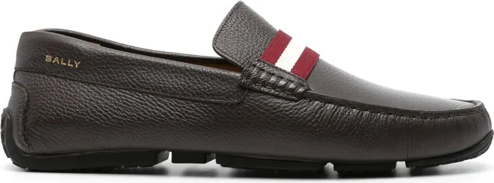 Logo-Print Leather Loafers