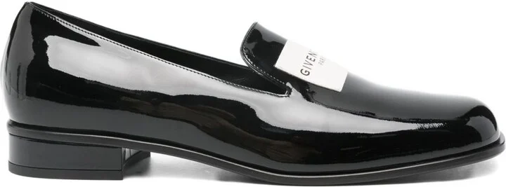 Logo-Print Leather Loafers
