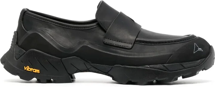 Logo-Print Leather Loafers
