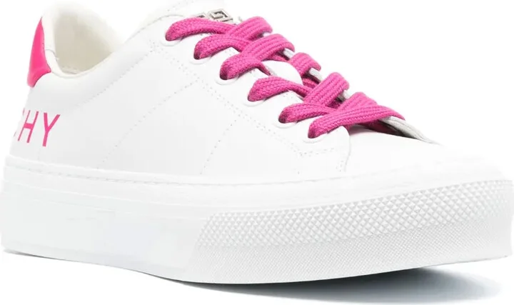 Logo-Print Leather Low-Top Sneakers - Image 2