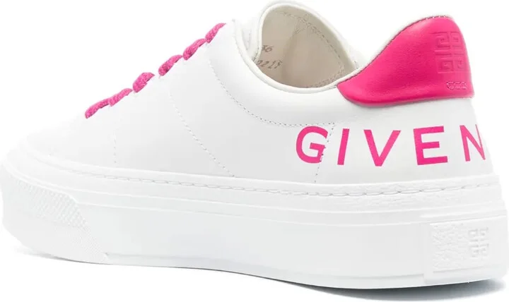 Logo-Print Leather Low-Top Sneakers - Image 3