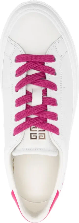 Logo-Print Leather Low-Top Sneakers - Image 4