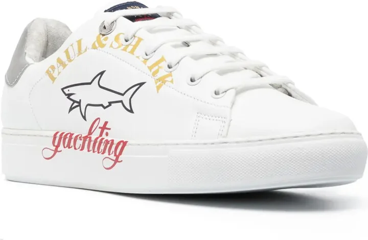 Logo-Print Leather Low-Top Sneakers - Image 2