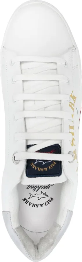 Logo-Print Leather Low-Top Sneakers - Image 4