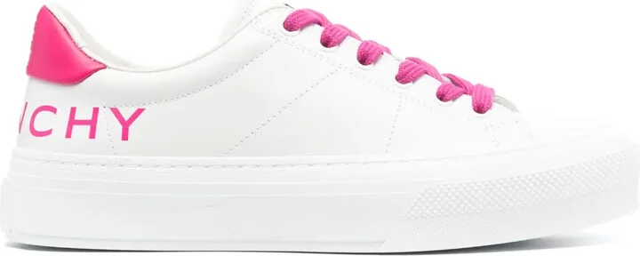 Logo-Print Leather Low-Top Sneakers