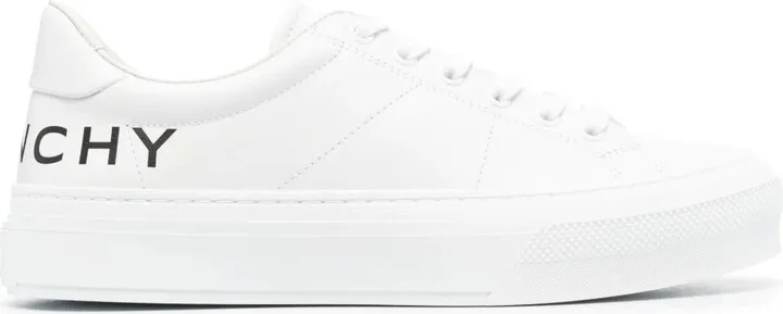 Logo-Print Leather Low-Top Sneakers