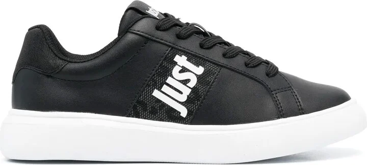 Logo Print Leather Low-Top Sneakers