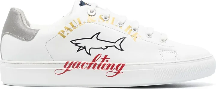 Logo-Print Leather Low-Top Sneakers