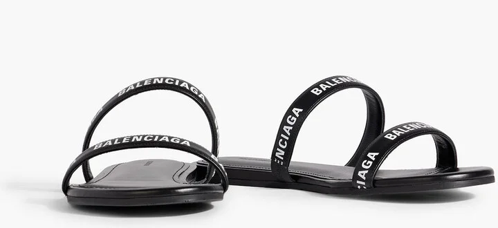 Logo-print leather sandals - Image 2