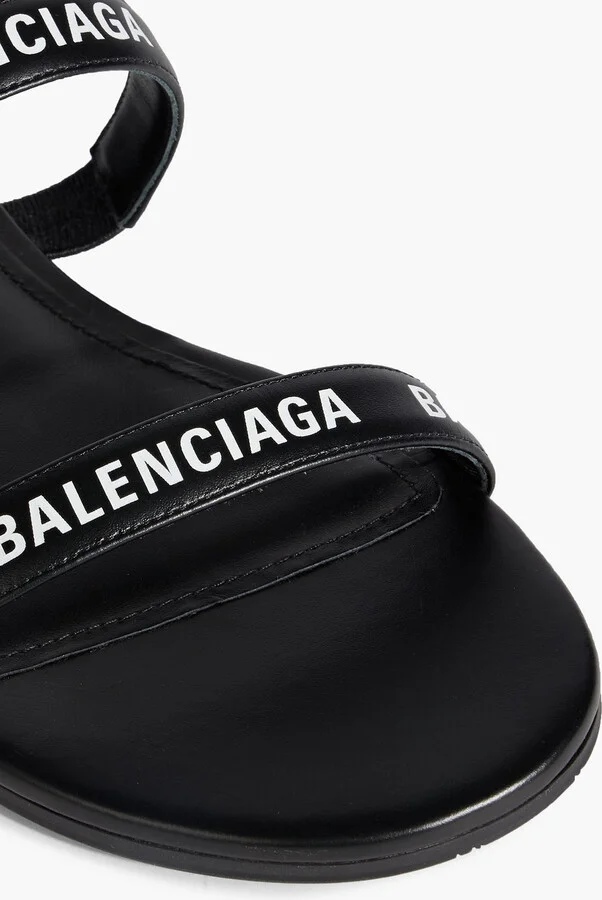 Logo-print leather sandals - Image 4