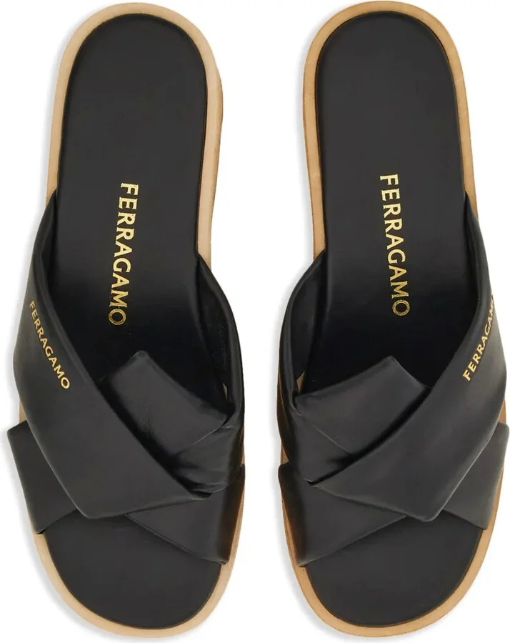 Logo-Print Leather Sandals - Image 4