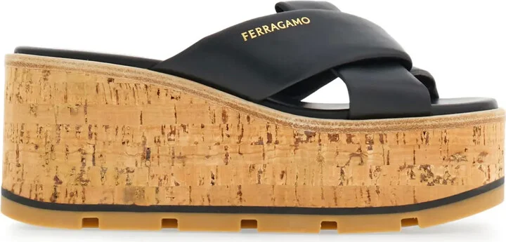 Logo-Print Leather Sandals