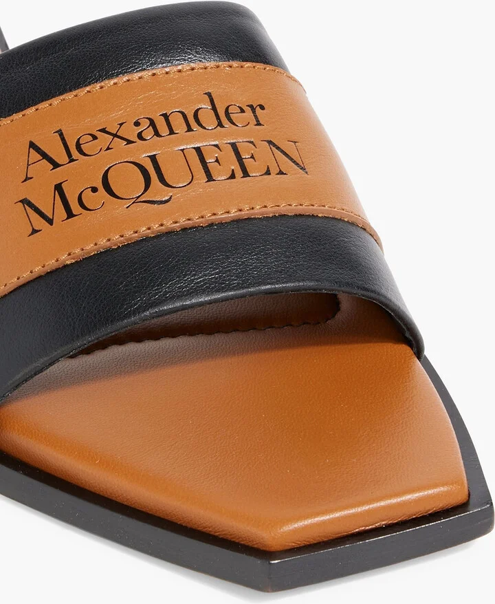 Logo-print leather slides - Image 4