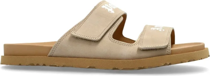 Logo-Print Leather Slides