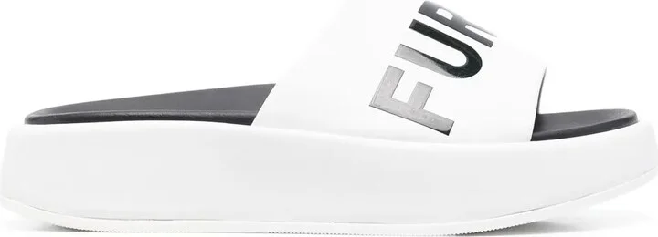 Logo-Print Leather Slides