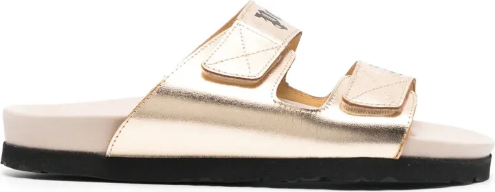 Logo-Print Leather Slides