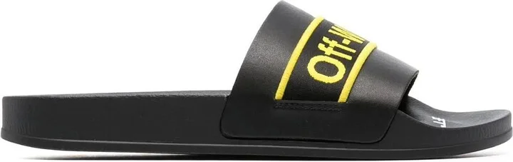Logo-Print Leather Slides