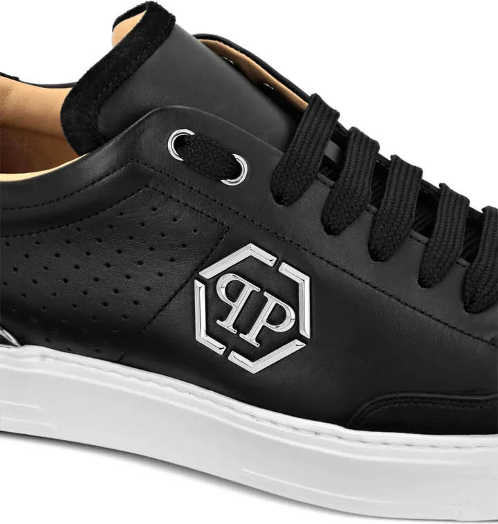 Logo-Print Leather Sneakers - Image 3