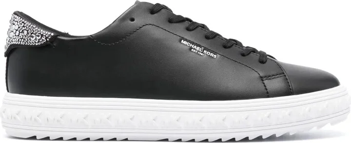 Logo-Print Leather Sneakers