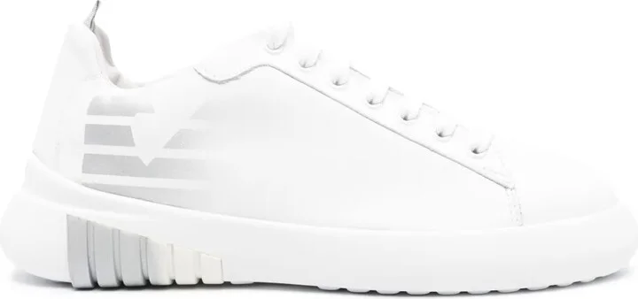 Logo-Print Leather Sneakers
