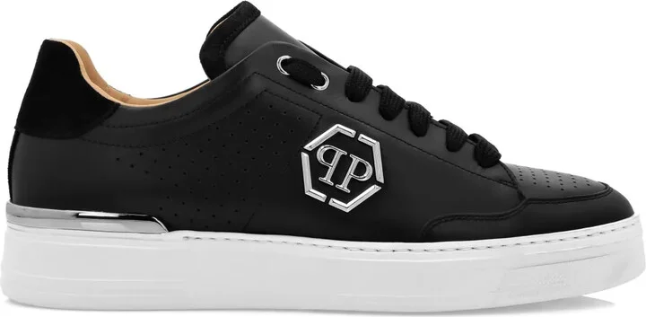 Logo-Print Leather Sneakers