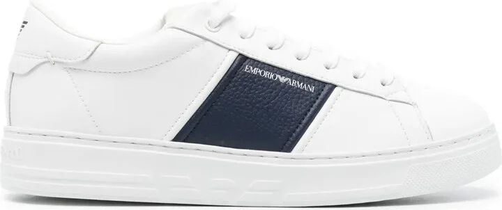 Logo-Print Leather Sneakers