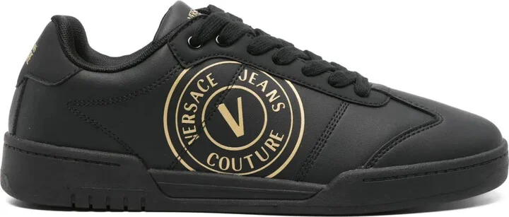 Logo-Print Leather Sneakers