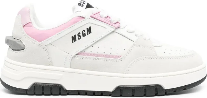 Logo-Print Leather Sneakers