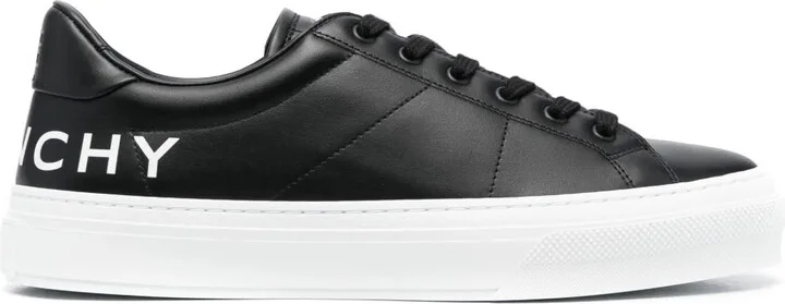 Logo-Print Leather Sneakers