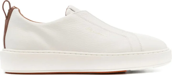 Logo-Print Leather Sneakers