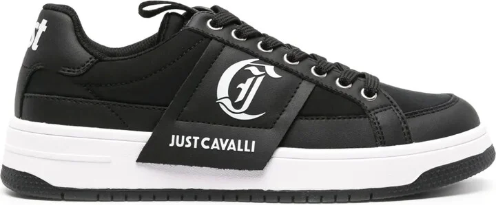 Logo-Print Leather Sneakers