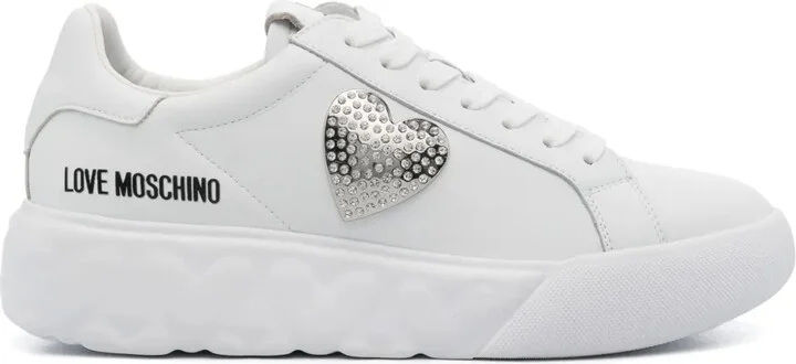 Logo-Print Leather Sneakers