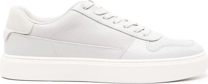 Logo-Print Leather Sneakers