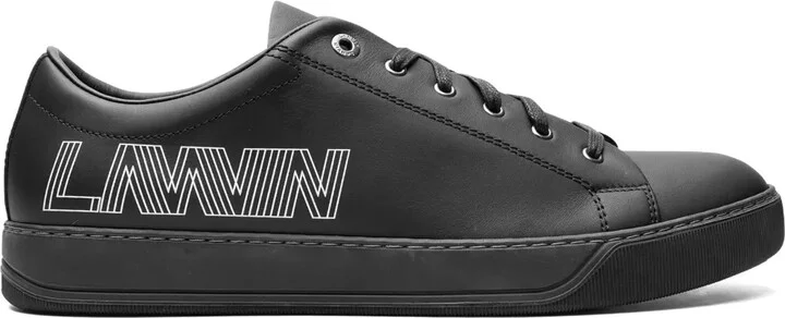 Logo-Print Leather Sneakers