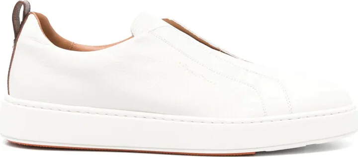 Logo-Print Leather Sneakers