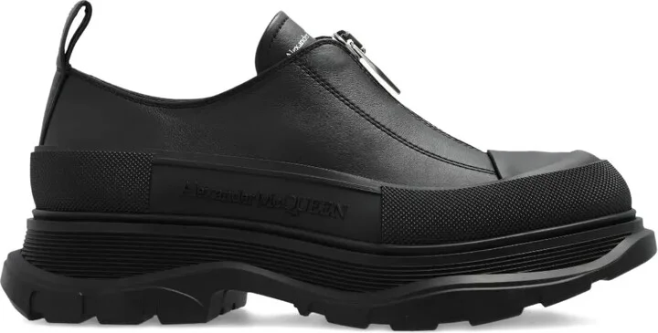 Logo-Print Leather Sneakers