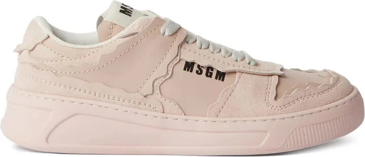 Logo-Print Leather Sneakers