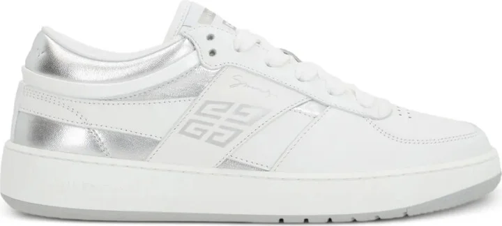 Logo-Print Leather Sneakers