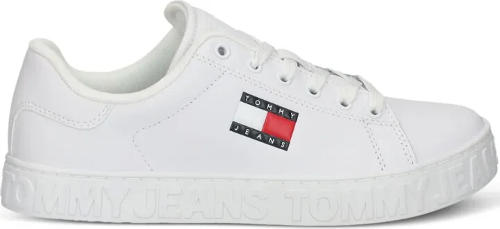 Logo-Print Leather Sneakers