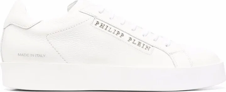 Logo-Print Leather Sneakers