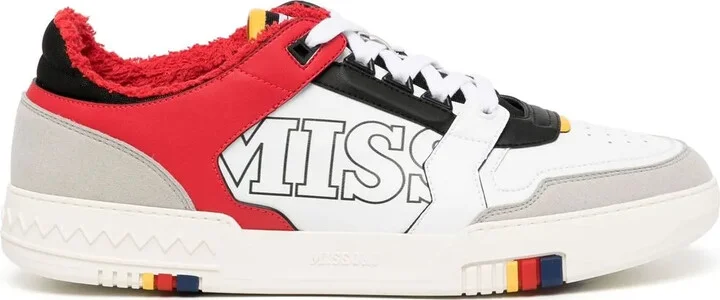 Logo-Print Leather Sneakers