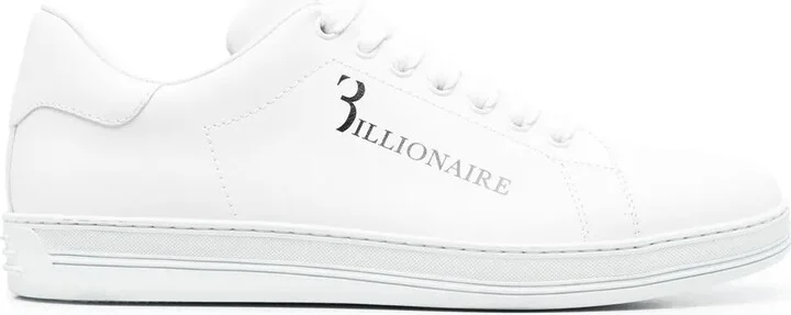 Logo-Print Leather Sneakers