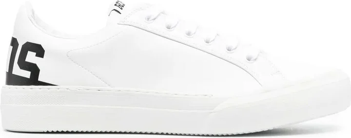 Logo-Print Leather Sneakers